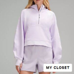 Lululemon Oversize Half-Zip Hoodie Waist Length XS/S Mineral Wash Lilac Purple